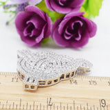 Elegant 40mm CZ-Inlaid Pearl Bracelet Buckle for Women