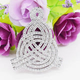 Elegant 40mm CZ-Inlaid Pearl Bracelet Buckle for Women