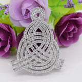 Elegant 40mm CZ-Inlaid Pearl Bracelet Buckle for Women