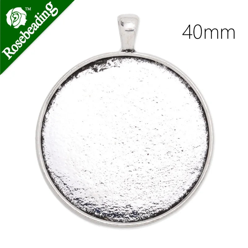 40mm Oval Pendant Tray Antique Silver Plated 20pcs/lot
