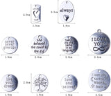 40pcs 10 Styles Silver Plated Word Charms for Jewelry Making Crafting