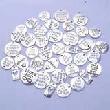 40pcs 10 Styles Silver Plated Word Charms for Jewelry Making Crafting