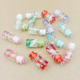 40pcs 15*10MM Glitter Resin Cabochons Water Bottle Pendants DIY Jewelry Findings