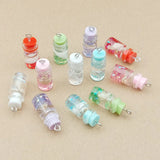 40pcs 15*10MM Glitter Resin Cabochons Water Bottle Pendants DIY Jewelry Findings