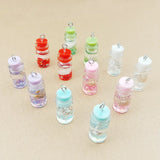 40pcs 15*10MM Glitter Resin Cabochons Water Bottle Pendants DIY Jewelry Findings