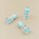 40pcs 15*10MM Glitter Resin Cabochons Water Bottle Pendants DIY Jewelry Findings