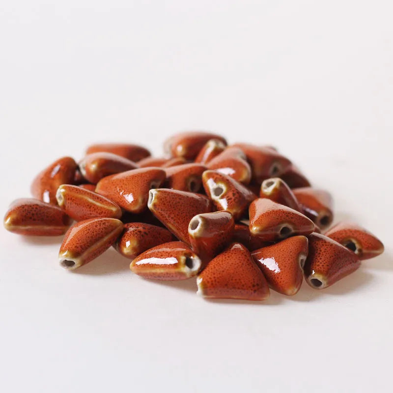 40pcs 16mm Ceramic Triangle Beads Spacer for DIY Jewelry Making