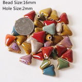 40pcs 16mm Ceramic Triangle Beads Spacer for DIY Jewelry Making