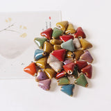 40pcs 16mm Ceramic Triangle Beads Spacer for DIY Jewelry Making