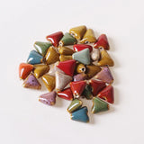 40pcs 16mm Ceramic Triangle Beads Spacer for DIY Jewelry Making