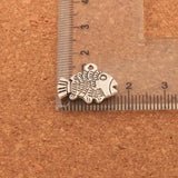 40pcs Tibetan Silver Flounder Fish Animals Charms Pendants Jewelry Finding