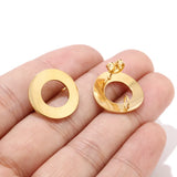 40pcs 18mm Stainless Steel Geometric Disk Stud Earring Components Hypoallergenic