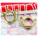 40pcs Antique Bronze Hollow Teapot Charm Pendants DIY Craft 23*19mm