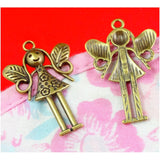 40pcs Antique Bronze Angel Charms Pendant Jewelry DIY Accessory 24*37MM