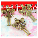 40pcs Antique Bronze Angel Charms Pendant Jewelry DIY Accessory 24*37MM