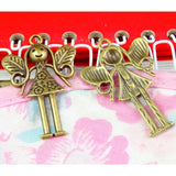 40pcs Antique Bronze Angel Charms Pendant Jewelry DIY Accessory 24*37MM