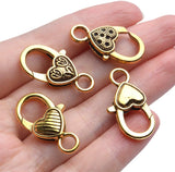 40pcs Heart Lobster Claw Clasps for Diy Craft Jewelry Necklaces