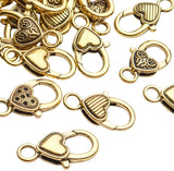 40pcs Heart Lobster Claw Clasps for Diy Craft Jewelry Necklaces