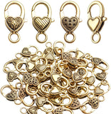 40pcs Heart Lobster Claw Clasps for Diy Craft Jewelry Necklaces