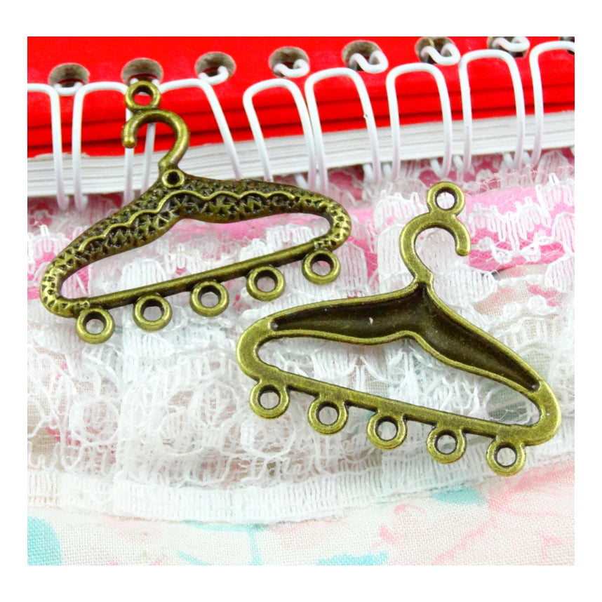 40pcs Antique Bronze Plated Pendant Hanger Charms DIY Jewelry Accessories