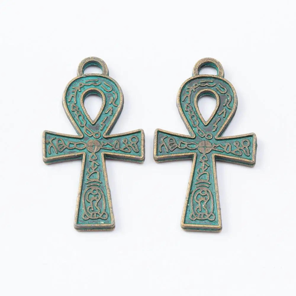 40pcs Vintage Bronze Egyptian Ankh Life Symbol Cross Charms Pendant