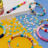 40pcs Colorful Arch Shape Enamel Beads for Bracelets Making DIY Bohemain Elastic