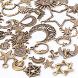 40pcs Antique Bronze Star Moon Sun Charms Pendants for DIY Jewelry Making