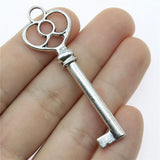 40pcs Antique Silver/Bronze Key Pendants 60mm Key Pendant Charm