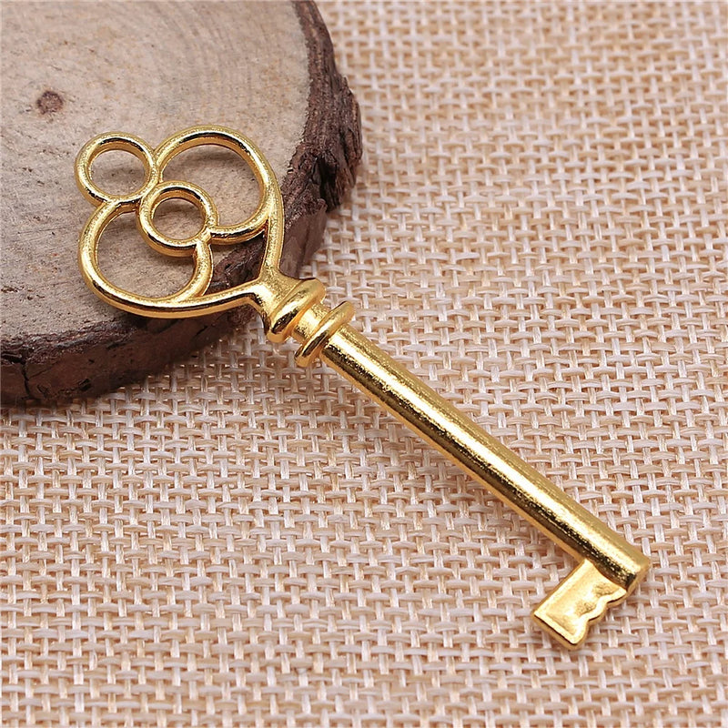 40pcs Antique Silver/Bronze Key Pendants 60mm Key Pendant Charm