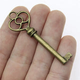 40pcs Antique Silver/Bronze Key Pendants 60mm Key Pendant Charm