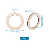 40pcs 80mm Unfinished Wood Pendants for Jewelry Making
