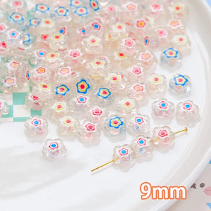 40pcs Acrylic Thousand Flower Beads DIY Bracelet Necklace Material