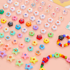 40pcs Acrylic Thousand Flower Beads DIY Bracelet Necklace Material