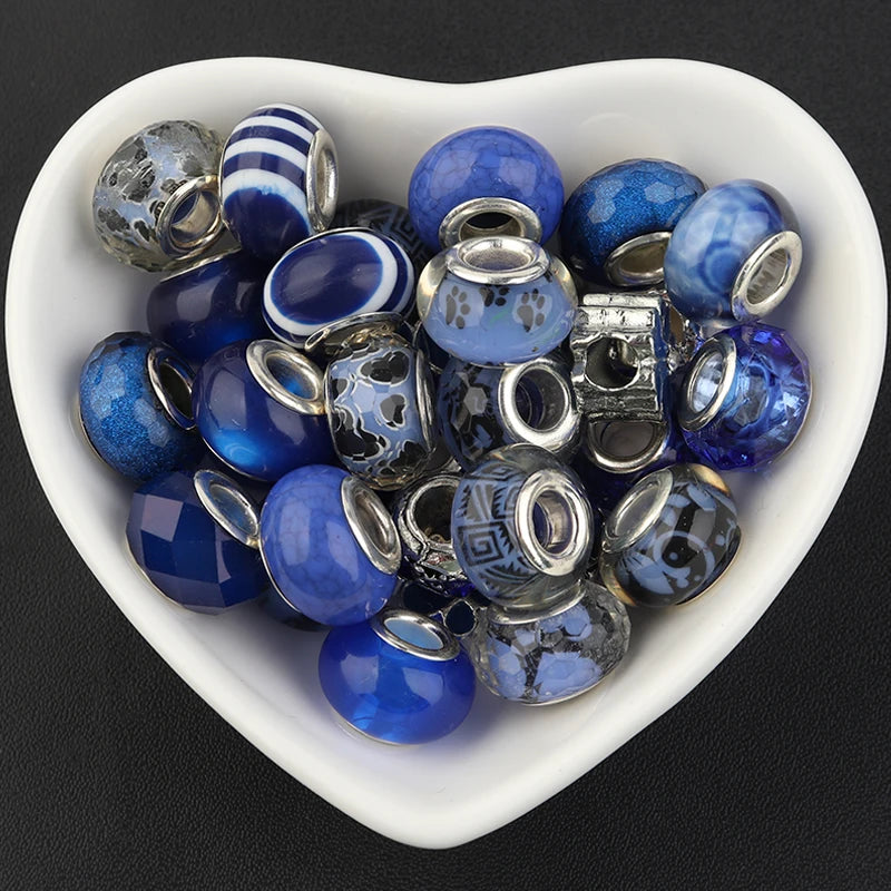 40pcs Alloy Glazed Resin Art Mixed Pack 4.5mm Beads for DIY Jewelry Making