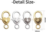 40pcs Antique Alloy Lobster Claw Heart Keychain Clasps for DIY Jewelry Making