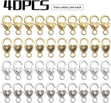 40pcs Antique Alloy Lobster Claw Heart Keychain Clasps for DIY Jewelry Making