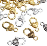 40pcs Antique Alloy Lobster Claw Heart Keychain Clasps for DIY Jewelry Making