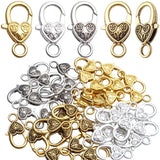 40pcs Antique Alloy Lobster Claw Heart Keychain Clasps for DIY Jewelry Making
