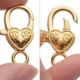 40pcs Antique Alloy Lobster Claw Heart Keychain Clasps for DIY Jewelry Making