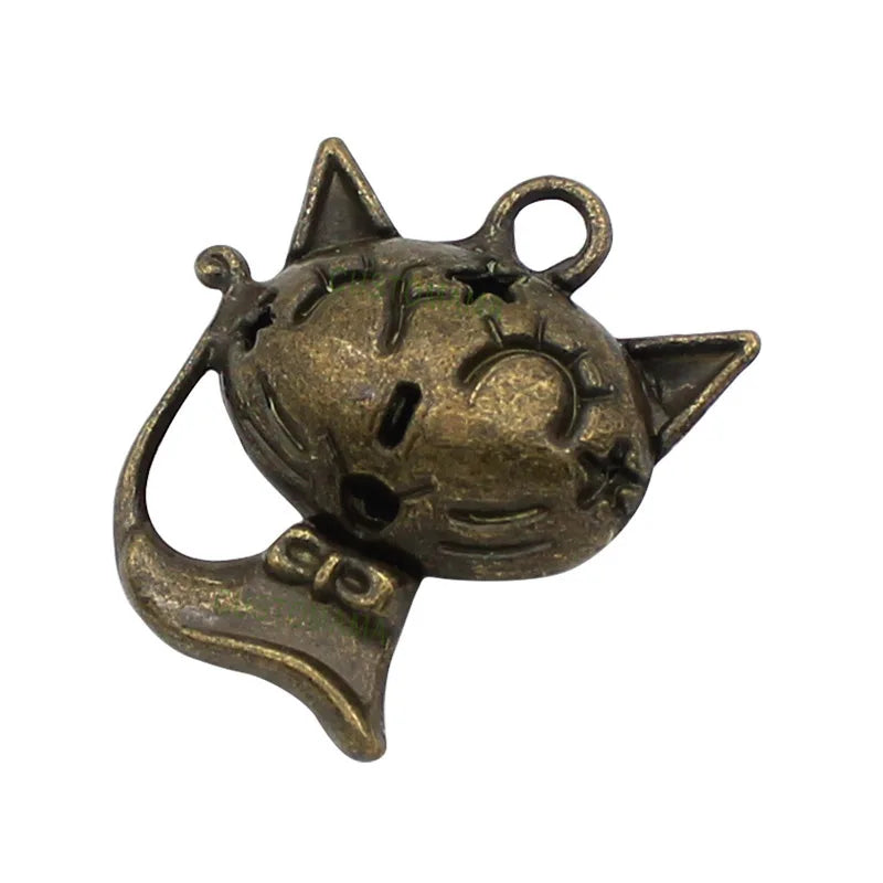 40pcs Antique Bronze Cat Charms Pendant 23x19mm