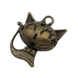 40pcs Antique Bronze Cat Charms Pendant 23x19mm