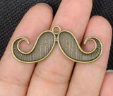 40pcs Antique Bronze Moustache Charm Pendant for Jewelry Making