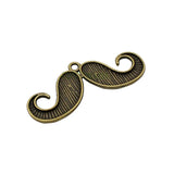 40pcs Antique Bronze Moustache Charm Pendant for Jewelry Making