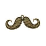 40pcs Antique Bronze Moustache Charm Pendant for Jewelry Making