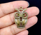 40pcs Antique Bronze Owl Charms Pendant 34x21mm