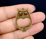 40pcs Antique Bronze Owl Charms Pendant 34x24mm