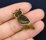 40pcs Antique Bronze Owl Charms Pendant 33x16mm Jewelry Finding