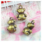 40pcs Antique Bronze Bear Charm Pendants for DIY Jewelry Findings