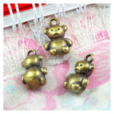 40pcs Antique Bronze Bear Charm Pendants for DIY Jewelry Findings