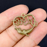 40pcs Antique Bronze Sister Heart Charms Pendant 27x24mm